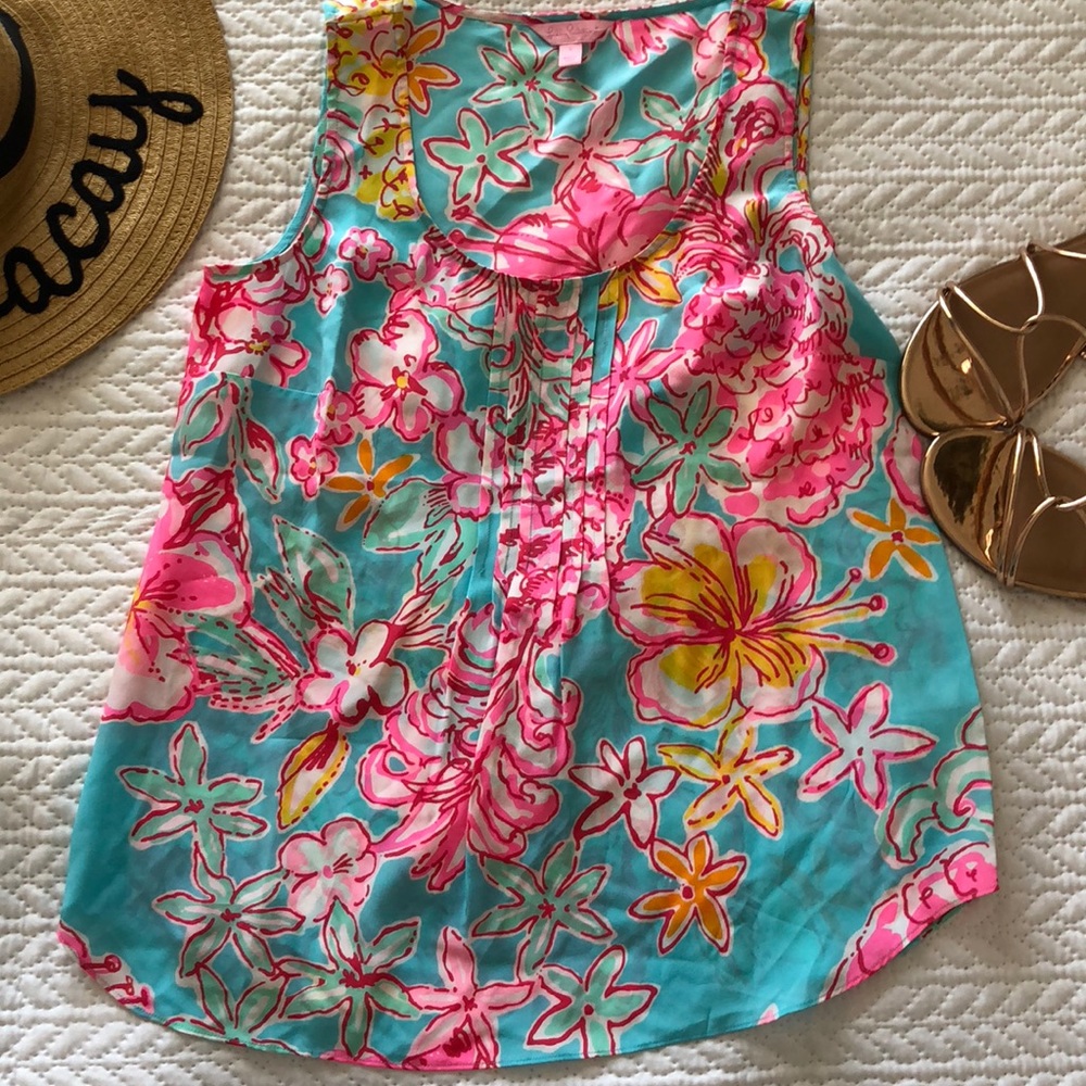 Lilly Pulitzer Silk Dahlia Tank